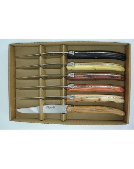 Coffret Couteaux De Table Laguiole Manche Bois Differents